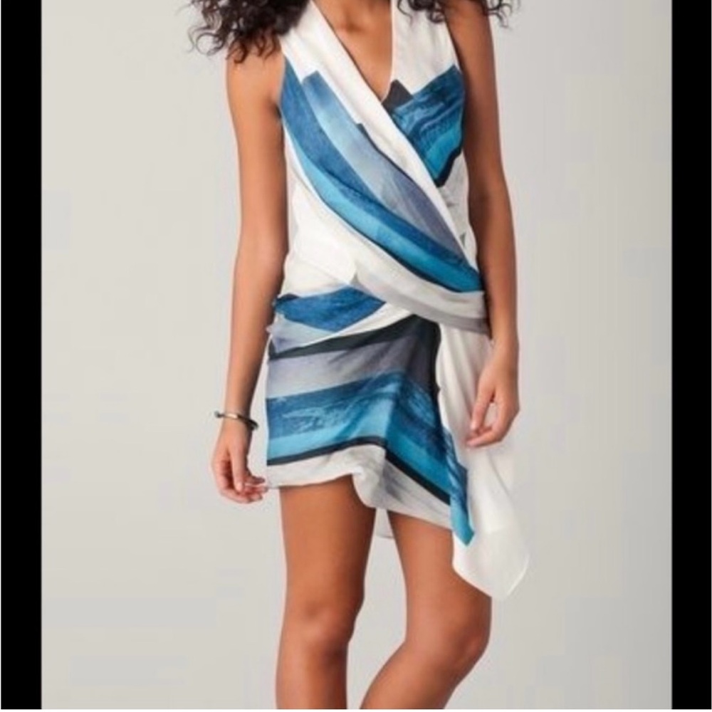 Helmut Lang 100% Silk Handkerchief Hem Mini Dress size 6